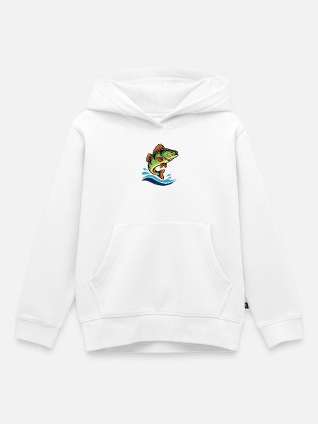 Bunter Flussbarsch Barsch Angeln - Kinder Premium Organic Hoodie - Weiß