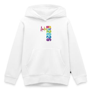 Débutants en crèche 2026 - Sweat Premium à capuche enfant bio - blanc - Devant - AI Model Kid Female (0cm)