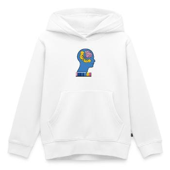 TWIN IN MY MIND - nice people - Sweat Premium à capuche enfant bio - blanc - Devant - AI Model Kid Female (0cm)