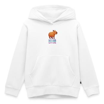 Capybara Charmante - Sweat Premium à capuche enfant bio - blanc - Devant - AI Model Kid Female (0cm)