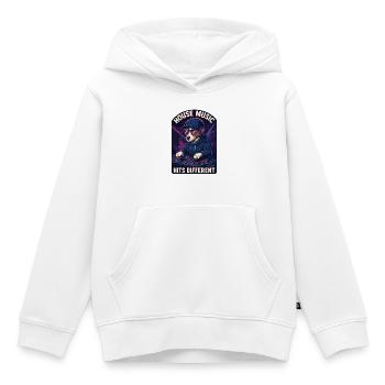Jack Russell Terrier DJ Turntables House Gift - Kids Premium Organic Hoodie - white - Front - AI Model Kid Female (0cm)