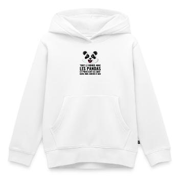 panda, diversité, amour - Sweat Premium à capuche enfant bio - blanc - Devant - AI Model Kid Female (0cm)