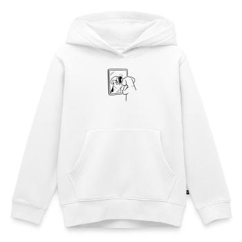 Chien Selfie Chien - Sweat Premium à capuche enfant bio - blanc - Devant - AI Model Kid Female (0cm)