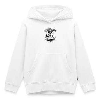 My dog is constantly thrilled – WAU! | Dog Lie - Kids Premium Organic Hoodie - white - Front - AI Model Kid Female (0cm)