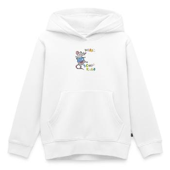 Hourra la souris écolière - Sweat Premium à capuche enfant bio - blanc - Devant - AI Model Kid Female (0cm)
