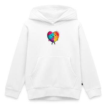 Regenbogenherz Umarmung - Kinder Premium Organic Hoodie - Weiß - Vorne - AI Model Kid Female (0cm)