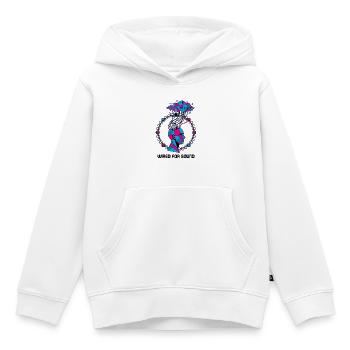 Câblé pour Sound Cyber Head - Sweat Premium à capuche enfant bio - blanc - Devant - AI Model Kid Female (0cm)