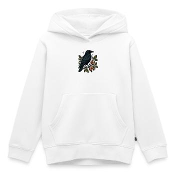 Night crow on berry vine - Kids Premium Organic Hoodie - white - Front - AI Model Kid Female (0cm)