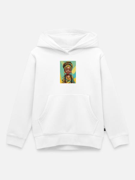 Buntes Afro-Porträtkind - Kinder Premium Organic Hoodie - Weiß