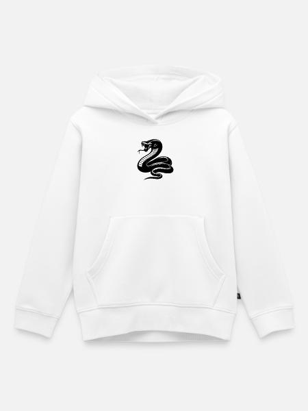 Schlange Python Silhouette - Kinder Premium Organic Hoodie - Weiß