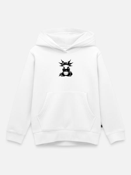 Cooler Axolotl mit Sonnenbrille - Kinder Premium Organic Hoodie - Weiß