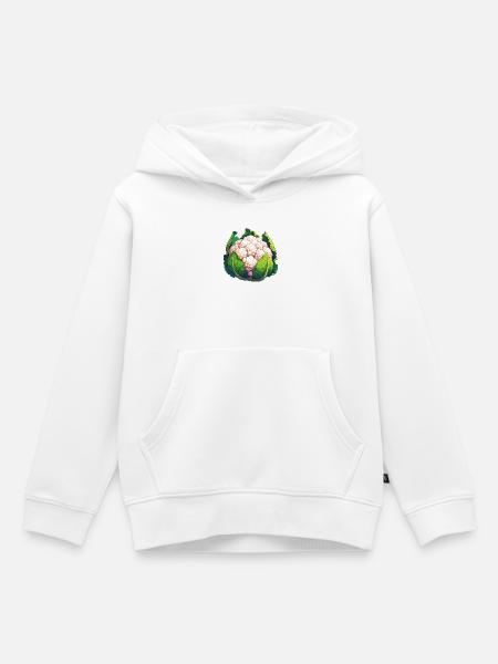 Blumenkohl - Kinder Premium Organic Hoodie - Weiß