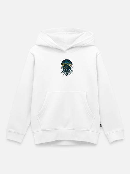 Leuchtende Tiefseequalle Galaxis - Kinder Premium Organic Hoodie - Weiß