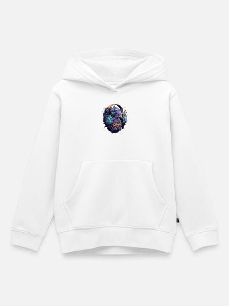 DJ mit Kopfhörer - Kinder Premium Organic Hoodie - Weiß