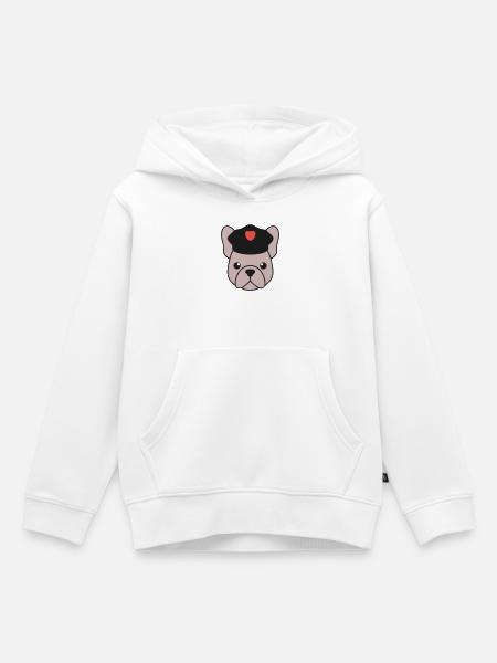 Frenchie Polizist Cop Security - Kinder Premium Organic Hoodie - Weiß