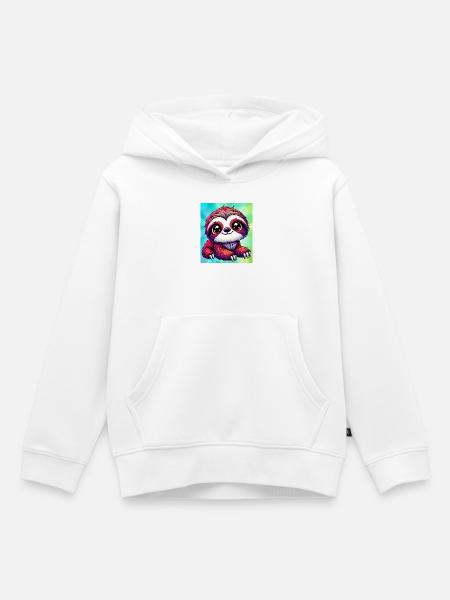 Faultier - Kinder Premium Organic Hoodie - Weiß