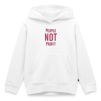 People not profit - Sweat Premium à capuche enfant bio - blanc - Devant - AI Model Kid Female (0cm)