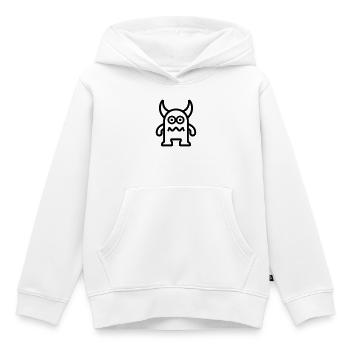 monstre - Sweat Premium à capuche enfant bio - blanc - Devant - AI Model Kid Female (0cm)