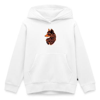 Renard celte - Sweat Premium à capuche enfant bio - blanc - Devant - AI Model Kid Female (0cm)