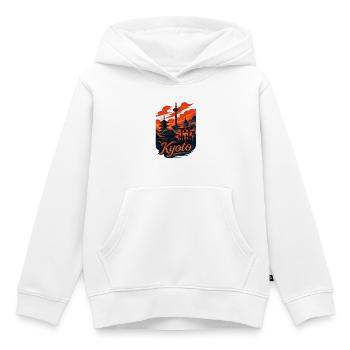 Kyoto Skyline – Japanese Design - Kids Premium Organic Hoodie - white - Front - AI Model Kid Female (0cm)