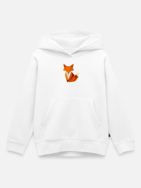 Fuchs Polygon Geometrie Design  - Kinder Premium Organic Hoodie - Weiß