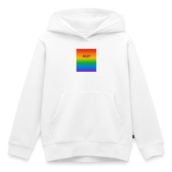 Allié de la fierté - Sweat Premium à capuche enfant bio - blanc - Devant - AI Model Kid Female (0cm)