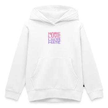 Plus d’amour, moins de haine - Sweat Premium à capuche enfant bio - blanc - Devant - AI Model Kid Female (0cm)