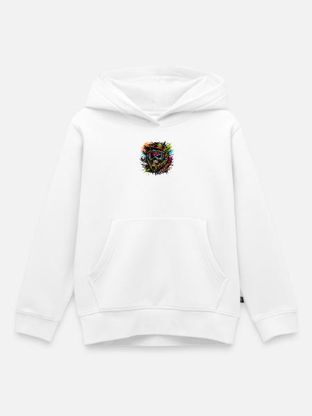 Motocross Helm Skull Design - Kinder Premium Organic Hoodie - Weiß