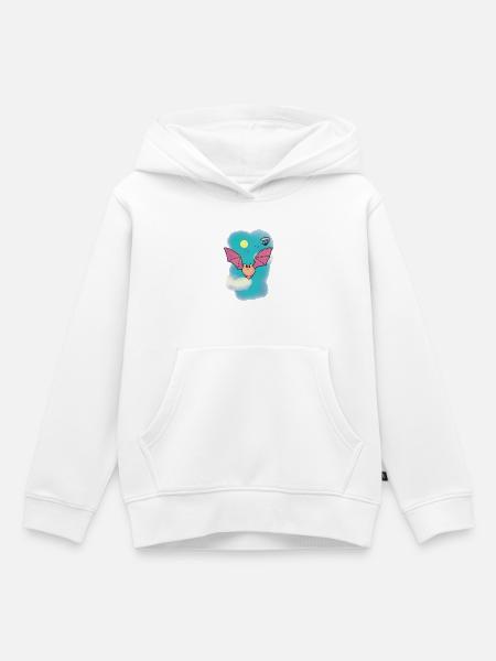 Pink Fledermaus Himmelflug - Kinder Premium Organic Hoodie - Weiß