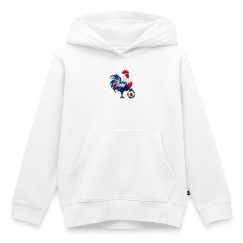 Motif de supporter de football coq France Animal héraldique - Sweat Premium à capuche enfant bio - blanc - Devant - AI Model Kid Female (0cm)