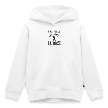Fille qui aime la boxe - Sweat Premium à capuche enfant bio - blanc - Devant - AI Model Kid Female (0cm)