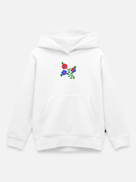 Blumenranke - Kinder Premium Organic Hoodie - Weiß