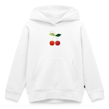 Minimalistische Kirschen Illustration - Kinder Premium Organic Hoodie - Weiß - Vorne - AI Model Kid Female (0cm)