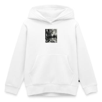 Une promenade solitaire dans le parc - Sweat Premium à capuche enfant bio - blanc - Devant - AI Model Kid Female (0cm)