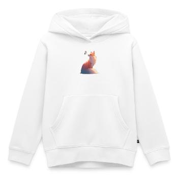 FoxButterflyLight - Sweat Premium à capuche enfant bio - blanc - Devant - AI Model Kid Female (0cm)