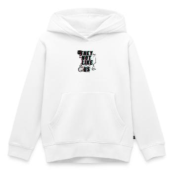Ils ne nous aiment pas Typographie de rue - Sweat Premium à capuche enfant bio - blanc - Devant - AI Model Kid Female (0cm)
