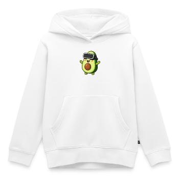 Avocado Cartoon Gamer Réalité Virtuelle Comic - Sweat Premium à capuche enfant bio - blanc - Devant - AI Model Kid Female (0cm)