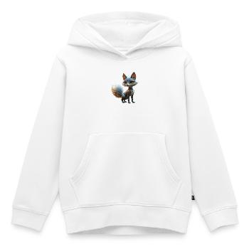 Cyber Blue Fox - Kids Premium Organic Hoodie - white - Front - AI Model Kid Female (0cm)