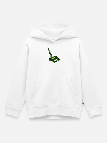 Golf Putter Schlaeger Icon - Kinder Premium Organic Hoodie - Weiß