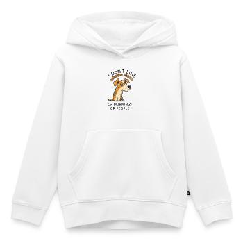 Grumpy Jack Russell Morning Mood - Sweat Premium à capuche enfant bio - blanc - Devant - AI Model Kid Female (0cm)