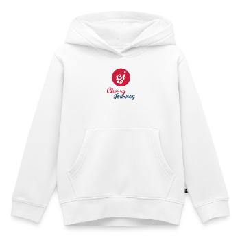 Conception du logo Cherry Journey Cherries - Sweat Premium à capuche enfant bio - blanc - Devant - AI Model Kid Female (0cm)