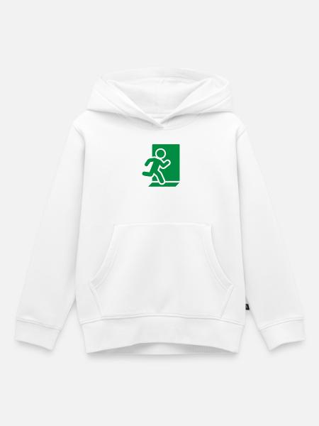 Notausgang Running Man Solid-Safety-Symbol - Kinder Premium Organic Hoodie - Weiß