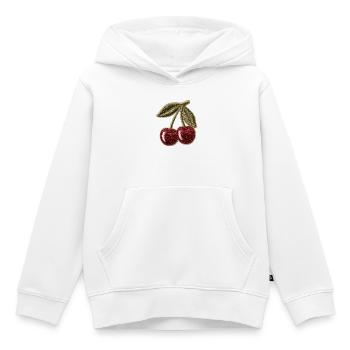 Kirschen Stickoptik Patch Design - Kinder Premium Organic Hoodie - Weiß - Vorne - AI Model Kid Female (0cm)