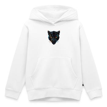 Neon Panther – Wilde Präzision - Kinder Premium Organic Hoodie - Weiß - Vorne - AI Model Kid Female (0cm)