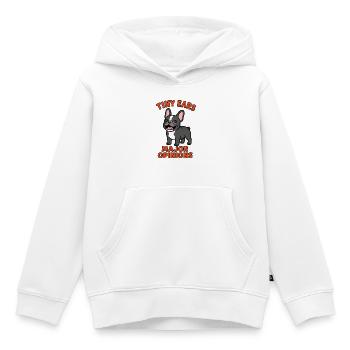 Tiny Ears Wichtige Meinungen Französischer Bulldogge - Kinder Premium Organic Hoodie - Weiß - Vorne - AI Model Kid Female (0cm)