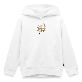 Goldenes Monogramm A&G mit Herzen - Kinder Premium Organic Hoodie - Weiß - Vorne - AI Model Kid Female (0cm)