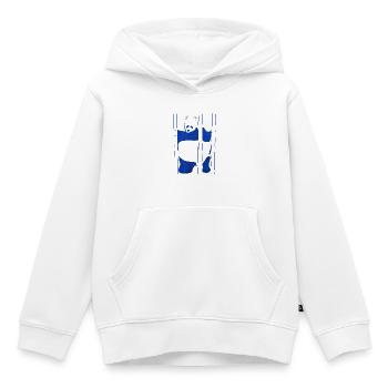 Panda in Wasserfarbe, handgezeichnet, No AI - Kinder Premium Organic Hoodie - Weiß - Vorne - AI Model Kid Female (0cm)