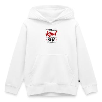 Beste Oma Glückliches Kind  Kindersprüche Lustig - Kinder Premium Organic Hoodie - Weiß - Vorne - AI Model Kid Female (0cm)