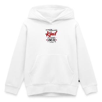 Beste Schwester Glückliches  Kind  Kindersprüche - Kinder Premium Organic Hoodie - Weiß - Vorne - AI Model Kid Female (0cm)
