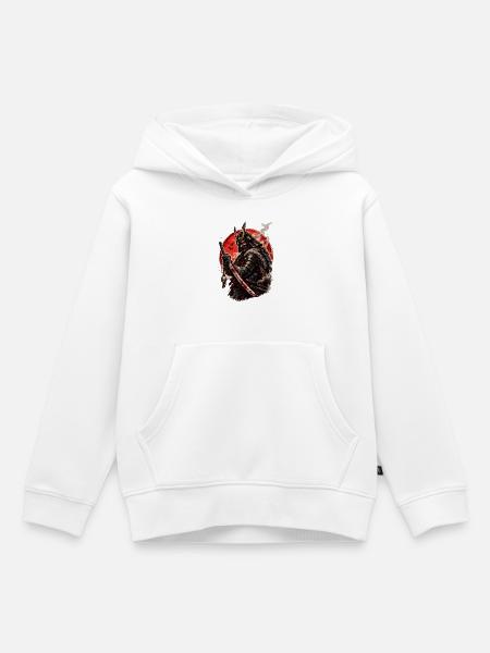 Blutmond-Samurai-Krieger - Kinder Premium Organic Hoodie - Weiß
